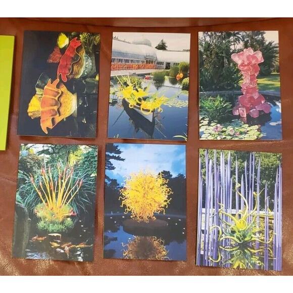 Vivid Chihuly Garden Installations Notecards Envelopes With Box Missing One - Picture 5 of 5
